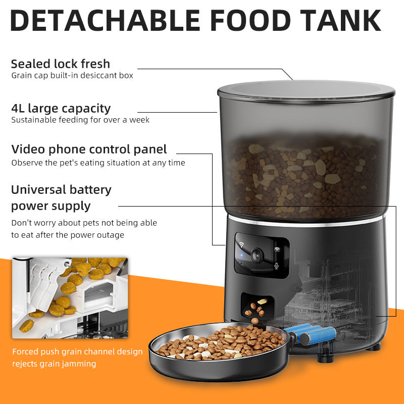 Smart 4L Pet Feeder – Feed & Love Anytime!